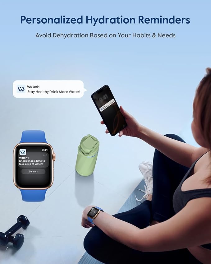 BOOST Smart Water Bottle that Reminds You to Drink, 24oz BPA-Free Stainless Steel Vacuum Insulated, Wide Mouth Water Tracker Bottle with APP for School, Gym, Office, Ideal for Father's Day
