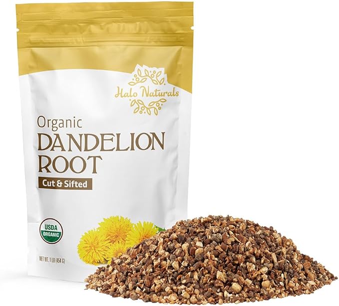 Organic Dandelion Root Cut & Sifted, 1 Pound (Taraxacum officinale) USDA Certified | Resealable Pouch| Packaged in The USA