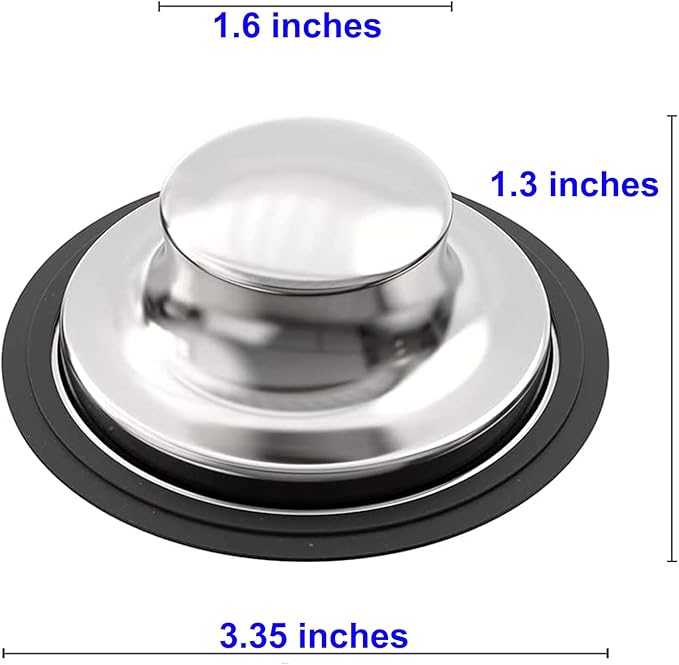 Garbage Disposal Stopper, 3.35 inch Kitchen Sink Stopper, Stainless Steel Universal Garbage Disposal Sink Drain Plug Cover for Insinkerator, Kitchenaid, Kohler, Waste King