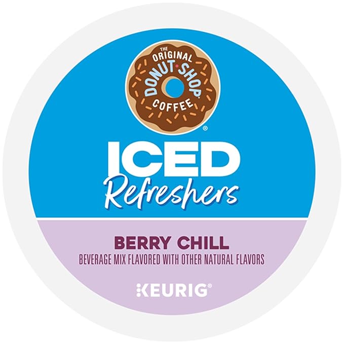 The Original Donut Shop Iced Refreshers, Berry Chill, Brew Over Ice Single Serve Keurig K-Cup Pods, 60 Count (6 Packs of 10)