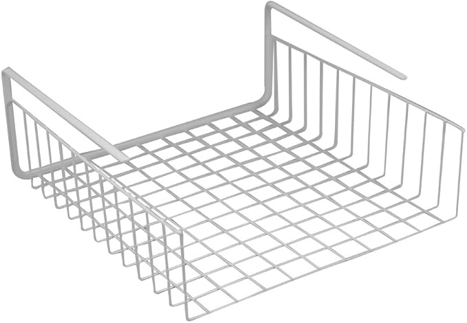Southern Homewares Under Shelf Basket Wire Rack White Storage Organizer for Kitchen & Pantry – 12.5" x 12.5" x 5" Space-Saving Design