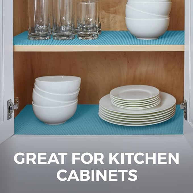 HOME GENIE Shelf Drawer and Cabinet Liner, Durable with Strong Grip, 20 in x 20 FT, Non Adhesive Liners Protect Kitchen Cabinets and Cupboard, Pantry, Bathroom Drawers and Shelves, Desks, Teal