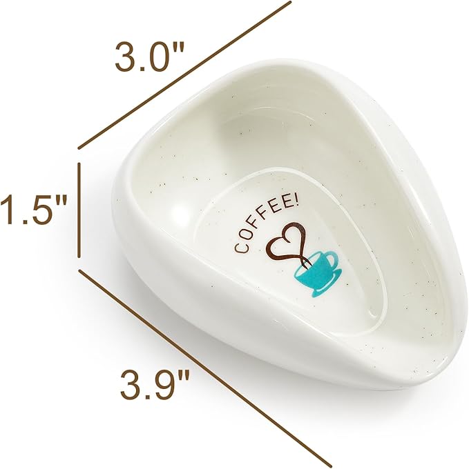 FANGSUN Coffee Spoon Rest, Ceramic Spoon Holder for Kitchen Counter, Gifts for Women Mom, New Year‘s Presents, Cute Coffee Bar & Corner Space Accessories