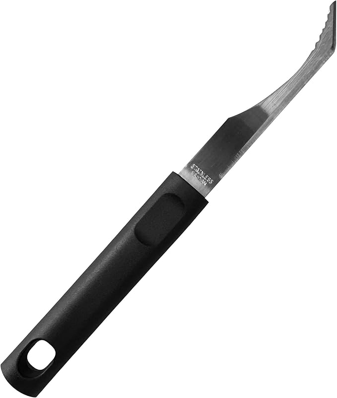 Better Houseware Black Handle Shrimp Deveiner and Sheller, 4" Blade and 12" Total Length - Stainless Steel Blade Shells and Deveins