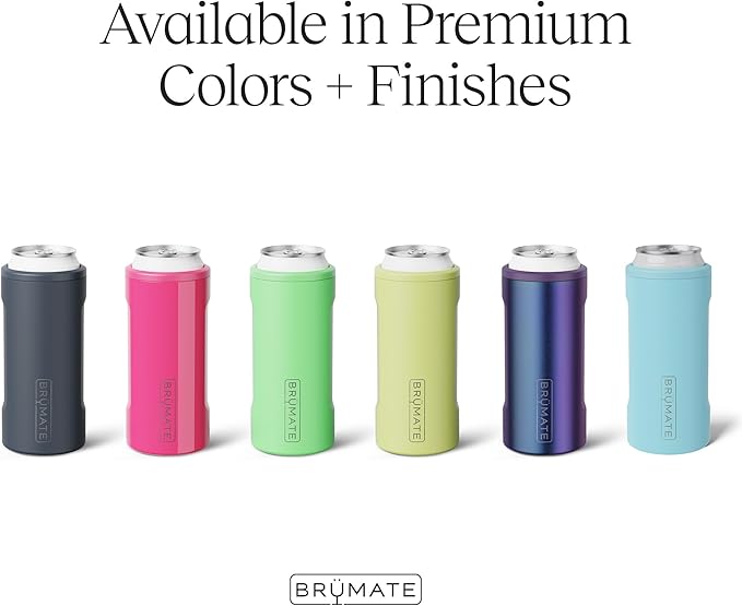 BrüMate Hopsulator Slim Can Cooler Insulated for 12oz Slim Cans | Skinny Can Insulated Stainless Steel Drink Holder for Hard Seltzer, Beer, Soda, and Energy Drinks (Sage)