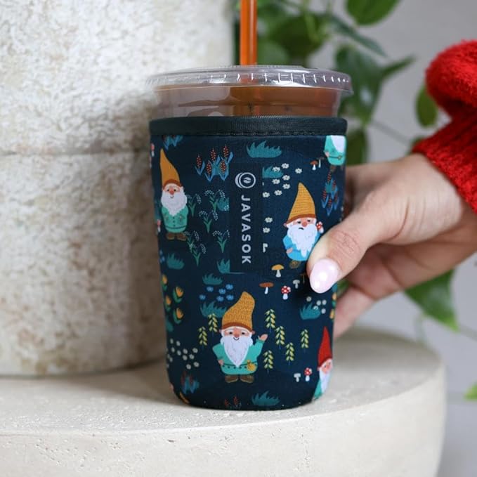 Sok It JavaSok Iced Coffee & Cold Soda Insulated Neoprene Cup Sleeve (Rollin' with my Gnomies, XLarge: 38-42oz)