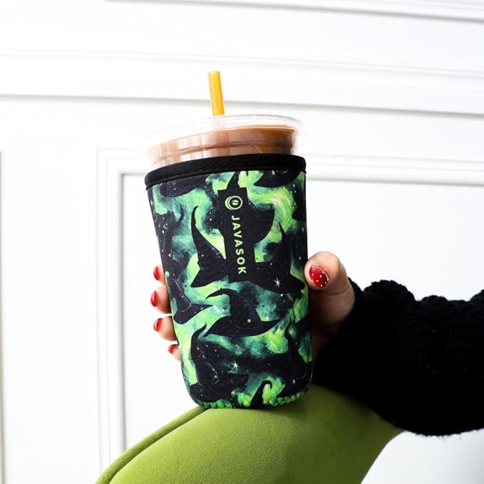 Sok It JavaSok Iced Coffee & Cold Soda Insulated Neoprene Cup Sleeve (Born to Fly, Small: 16-20oz)