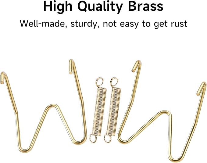 10 Piece Plate Hangers, 4 Inch Invisible Brass Wall Plate Hangers, Comes with 12 Piece Wall Hooks for Decorative Plates