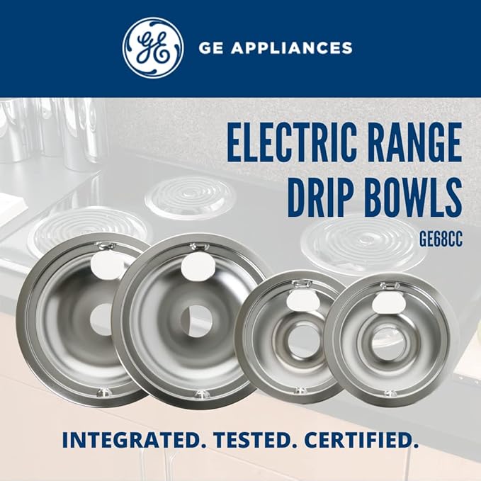 GE Appliances Range/Stove/Oven Drip Pan Set, 4-pack, GE Appliances Manufactured OEM Part,GE68C
