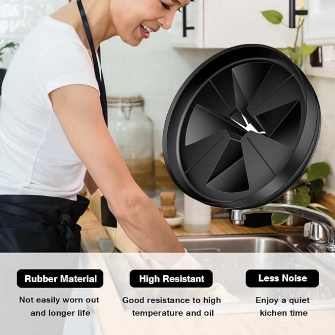 Sink Baffle 3 3/8" QCB-AM Replacement for InSinkErator Evolution Series, Garbage Disposal Splash Guards Removable Quiet Collar Drain Plugs, Garbage Disposer Accessories