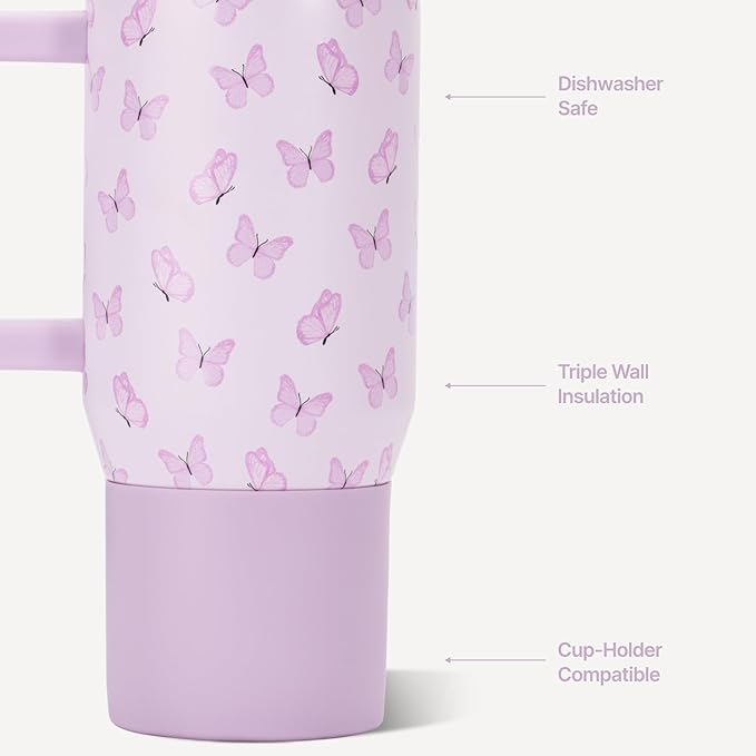 HydroJug Kids - 20 oz Insulated Kids Water Bottle with Flip Straw & Handle | Leak-Proof & Durable | Perfect for School, Sports, Lunch, Travel & Camp, Flutter
