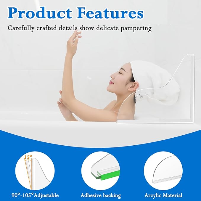 Shower Splash Guard for Bathtub - Tub Splash Guard-Shower Splash Guard for Tub-Tub Water Splash Guard-Bathtub Water Guards-Shower Water Blocker-Shower Guards to Keep Water in Shower - Clear 1 Set
