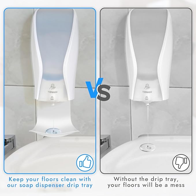10PCS Dispenser Drip Tray Wall Mount Soap Dispenser Bracket,Laundry Detergent Drip Catcher Prevent Dripping and Spraying, Easy to Clean(White)