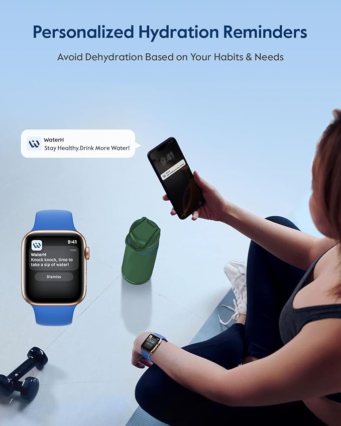 BOOST Smart Water Bottle that Reminds You to Drink, 24oz BPA-Free Stainless Steel Vacuum Insulated, Wide Mouth Water Tracker Bottle with APP for School, Gym, Office, Ideal for Father's Day