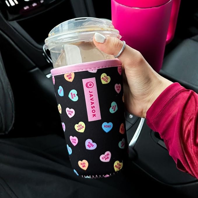 Sok It JavaSok Iced Coffee & Cold Soda Insulated Neoprene Cup Sleeve (Sweet Notes, Large: 30-32oz)