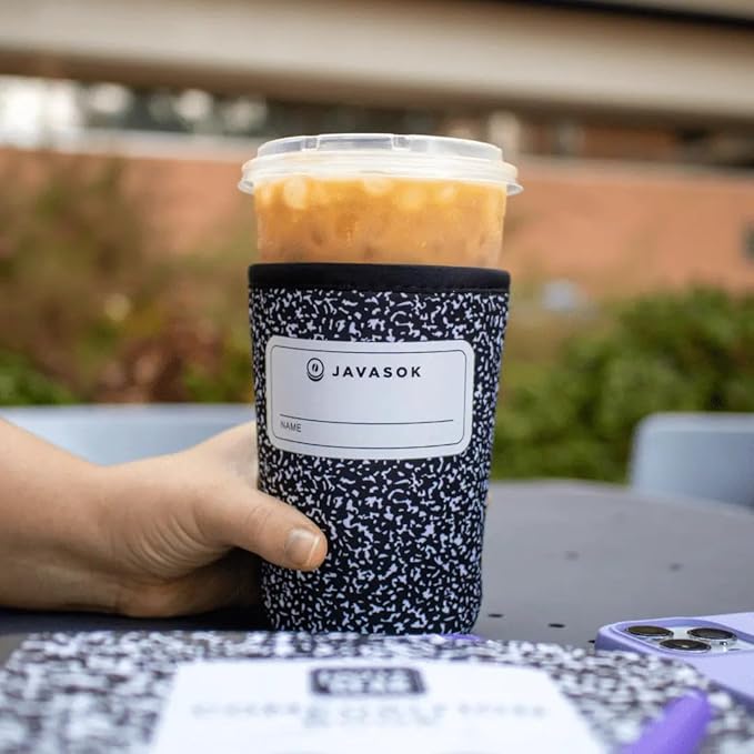 Sok It JavaSok Iced Coffee & Cold Soda Insulated Neoprene Cup Sleeve (Compose Yourself, Large: 30-32oz)