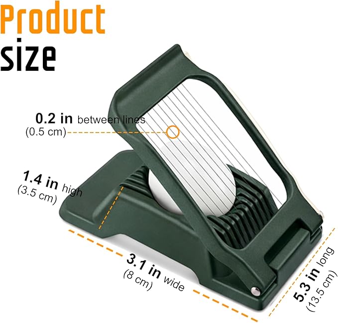Egg Slicer for Hard Boiled Eggs, Stainless Steel Wire, Multipurpose Heavy Duty Aluminium Egg Cutter for Egg, Salads, Sandwiches, Strawberries, Mushrooms, Soft Cheese, Fruit, Green