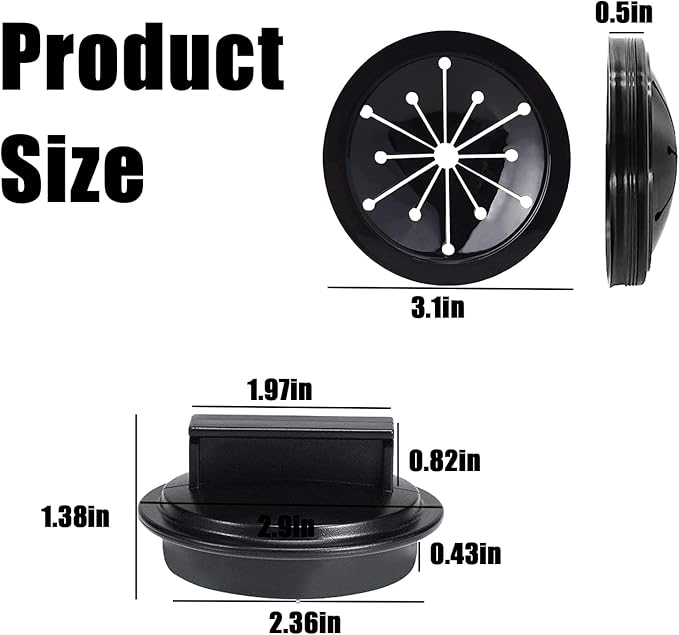 3 Inch Garbage Disposal Splash Guard Sink Stopper Universal Rubber Food Waste Disposer Sink Garbage Disposal Splash Guard and Drain Plug for Whirlawa,for Waste King,for Sinkmaster,for GE Models