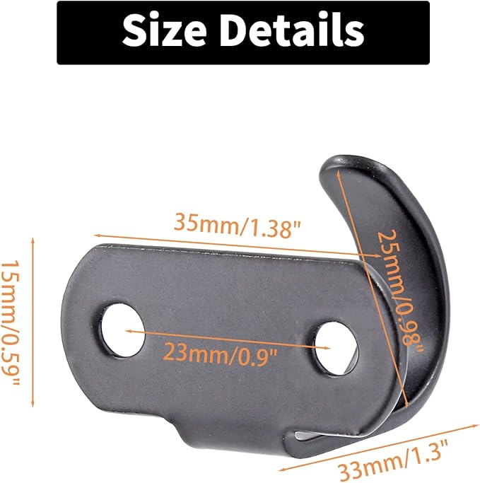 12PCS Stainless Steel Under-Shelf Coat Hook with Screws Mount Ceiling Hooks Top Mount Hooks Towel/Robe Clothes Hook for Bathroom Kitchen Cabinet (Black)