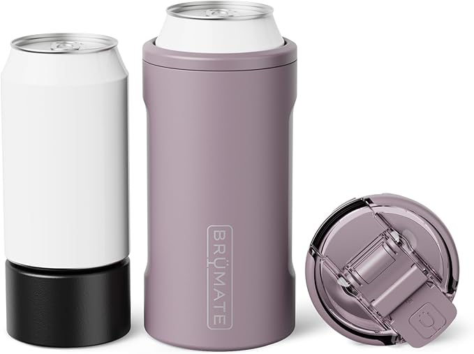 BrüMate Hopsulator Trio 3-in-1 Insulated Can Cooler for 12oz / 16oz Cans + 100% Leak Proof Tumbler with Lid | Insulated for Beer, Soda, and Energy Drinks