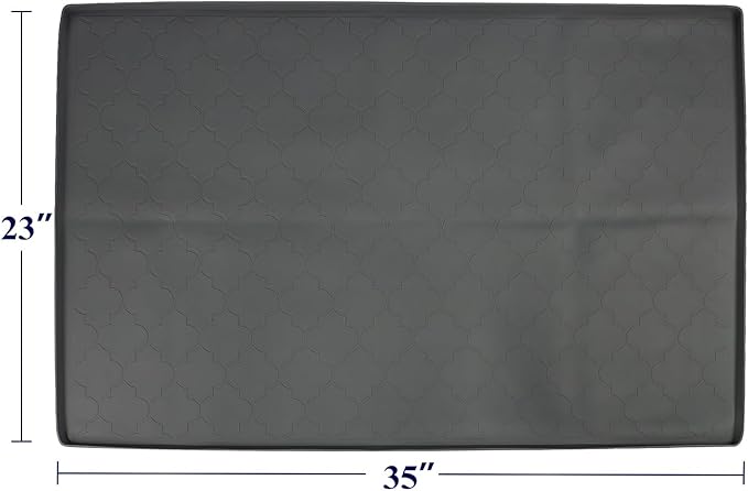 Kitsure Under Sink Mat for Kitchen - Waterproof Silicone Sink Protector with Raised Edge, Multipurpose Cabinet Liner for Kitchen Organization and Storage, Boot Tray, Pet Food Mat, 35" x 23", Gray
