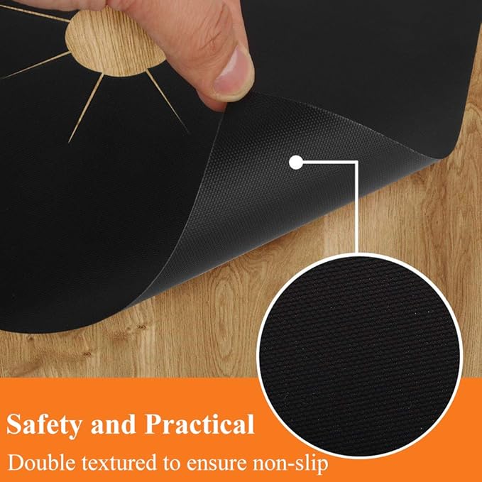 10 Pack Stove Burner Covers Double Thickness Reusable Non-Stick Heat-Resistant Gas Range Protectors for Kitchen and Easy to Clean（Black）FLSEPAMB