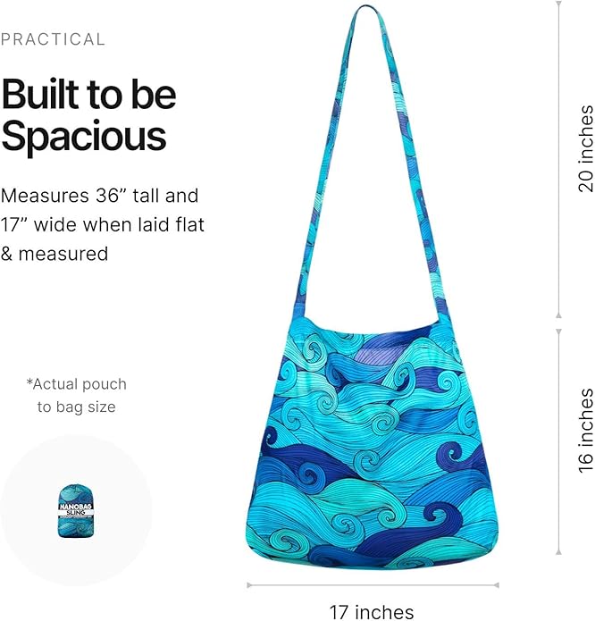 Nanobag Sling - Ultralight Crossbody Bag for Women & Men, Packable Grocery, Travel & Shopping Bag for Everyday Use