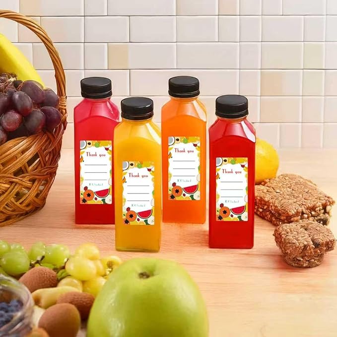 36pcs 16 oz Plastic bottles with lids,Juice bottles with caps, Reusable Clear Bulk Beverage Containers for Juice, Milk and Other Beverages