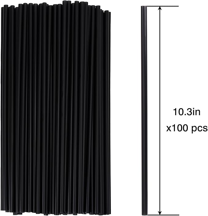 Tomnk 100pcs Straws Disposable, 10.3 Inches Plastic Straws, Plastic Drinking Straws for Tumblers and Ice Coffee
