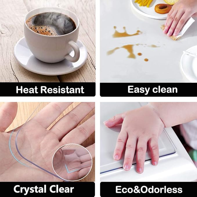 18x42 Office Desk Blotter Mat Clear Plastic Table Protector Cover Pad PVC Transparent Topper Surface Pro ection Mat Pad Anti Scratch Table Mat Glass Dinner End Table Protector Waterproof Easy Clean