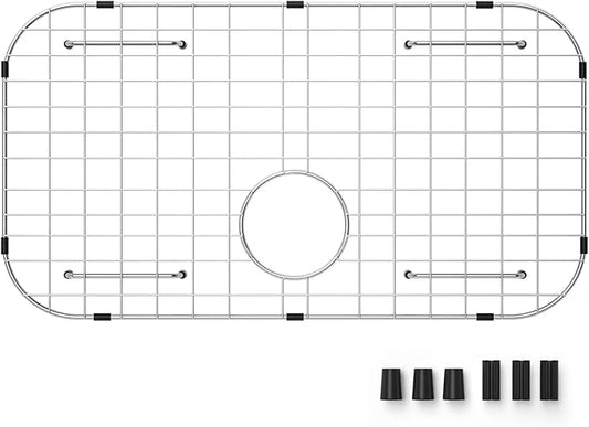 Sink Protector Grid 26-1/16" x 14-1/16", Rear Drain with Corner Radius 3-1/2", 304 Stainless Steel Material - Rear Drain