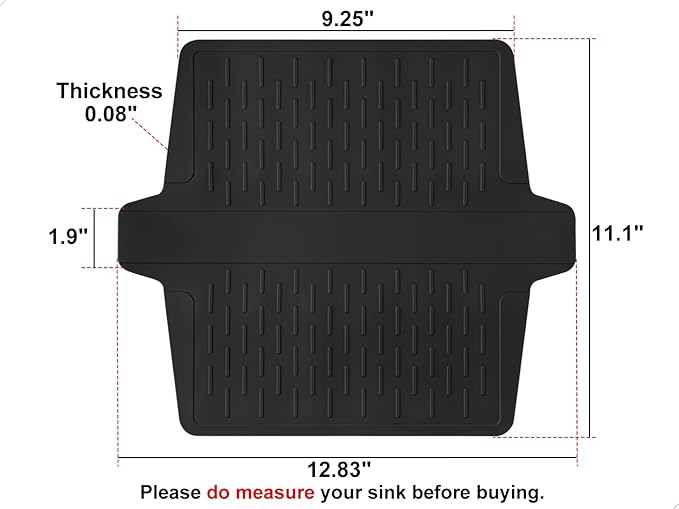 Sink Saddle, Kitchen Sink Mat, Divider Protector Mat, No Odor, Super Soft, No Stains, 12.83'' x 11.1''