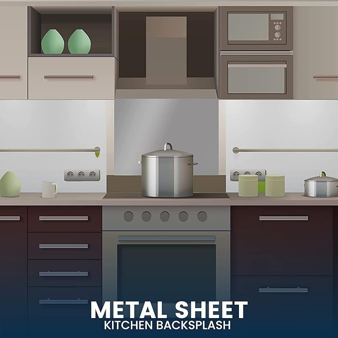 (2 Pack)24" x 30" Reversible Metal Backsplash Matching screws | Compatible with Broan-NuTone SP3004 - Ultra Flat and Flushed Metal Panel Splatter Guard for Stovetop Easy Installation