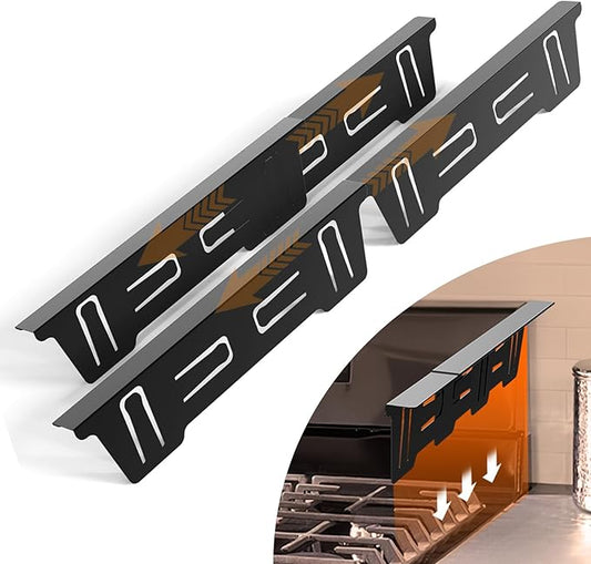 2 Pack Expandable Stainless Steel Stove Gap Covers (13.8"-27.6"), Retractable Fill the Gap Between Stove & Counter Top with Heat Resistant Range Trim & Guard, Slide-in Seamless Kitchen Accessory Kit