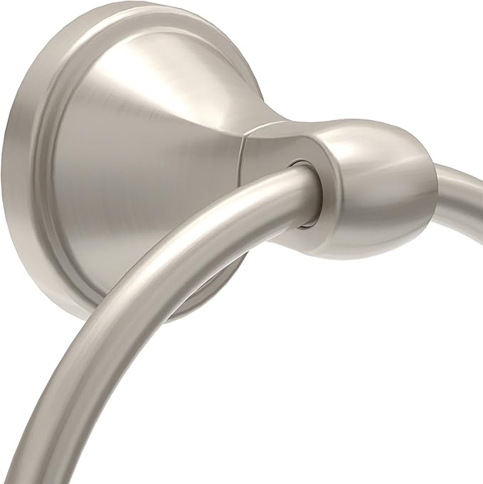 Delta Faucet Becker (1-Pack) Hand Towel Holder, SpotShield Brushed Nickel, Ring for Bathroom or Kitchen Sink, Wall Mounted BCK46-DN