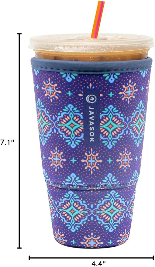 Sok It JavaSok Iced Coffee & Cold Soda Insulated Neoprene Cup Sleeve (Diamond Back, XLarge: 38-42oz)