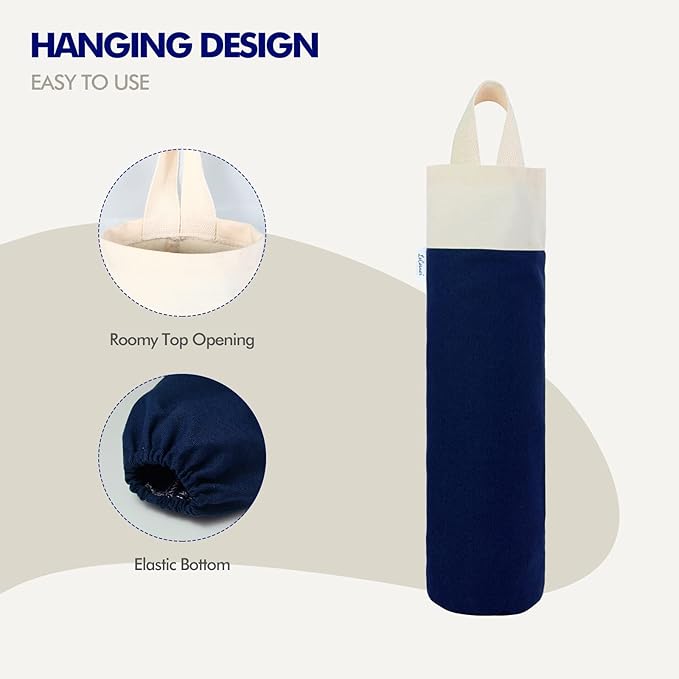 Plastic Bag Holder, Wall Mount Grocery Bag Holder for Plastic Bags Storage, Cotton Shopping Garbage Sack Organizer, Large Trash Bag Dispenser for Home Kitchen Decor