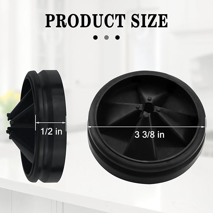 Garbage Disposal Splash Guard, 3 3/8" Upgraded for InSinkErator Evolution Series QCB-AM Sink Baffle Drain Insert, Kitchen Sink Splash Guard Sink Stopper Removable Garbage Disposer (Black 1 pcs)