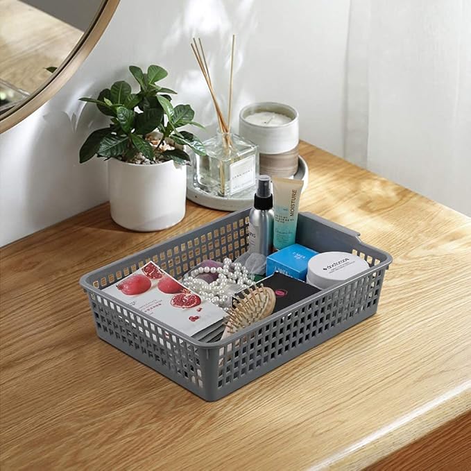 Plastic A4 Paper Storage Basket Trays, 6 Packs