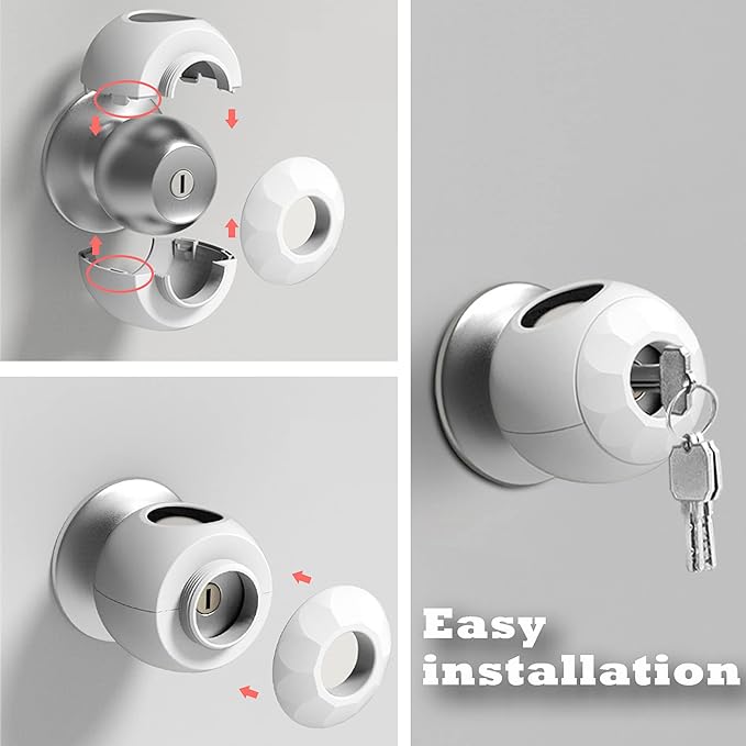 1 Pack Childproof Door Knob Covers Babyproof Child Door Locks Door Handle Baby Proofing Door Safety for Kids