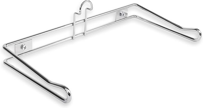Grocery Bag Holder - Chrome Plated Wall Mount Storage Organizer for T-Shirt Plastic Bags, 6 Inch Dispenser Rack for Carrier Bags (2 Pack)
