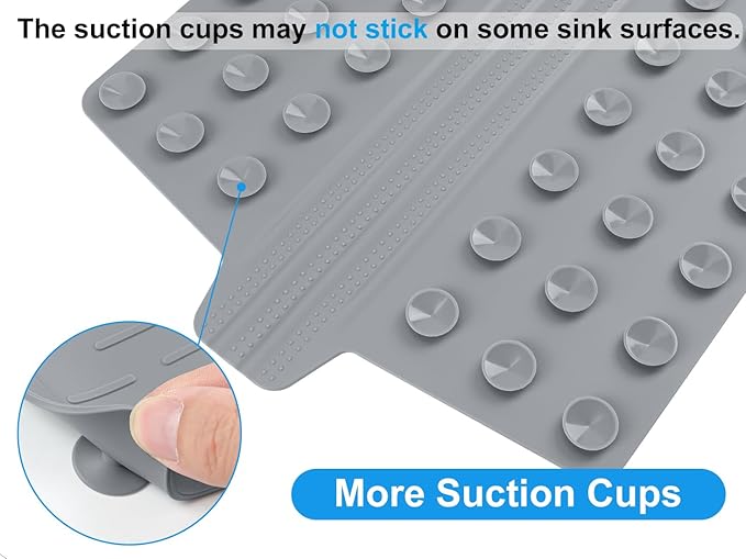 Sink Saddle, Divider Mat, Kitchen Sink Mat, Silicone Protector, No Smell, Never Stain, Ultra Soft, 12.83'' x 11.1''