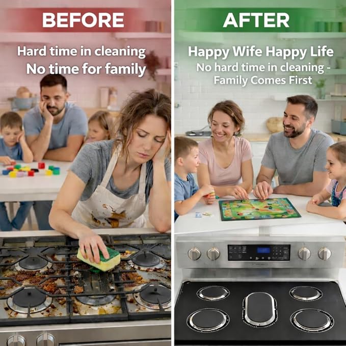 – Premium 3Packs Stove Protector for Samsung Gas Range Cooking [24.4in x 16.34in] Gap Cover Hob 5 Burners Liners Guard Easy Wipe Protectors Cooktop Mat Tapete Decals Cubiertas Accessories