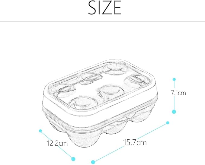 JAMOR 6 Grid Egg Storage Box Refrigerator Crisper Egg Protection Box Portable Egg Carriage Container For Camping Picnic Essential (Blue)