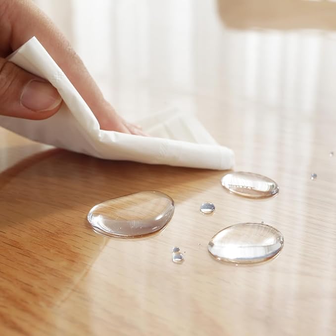 LovePads Clear Table Cover Protector, 48 x 80 Inch 2mm Thick Plastic Table Cover, Table Protector for Dining Room Table, Waterproof Dresser Cover Top for Kitchen, Coffee, Writing Desk