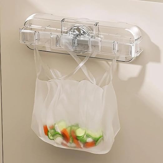 Temvue Kitchen Trash Bag Holder,Suction Cup Plastic Bag Holder,Grocery Bag Holder