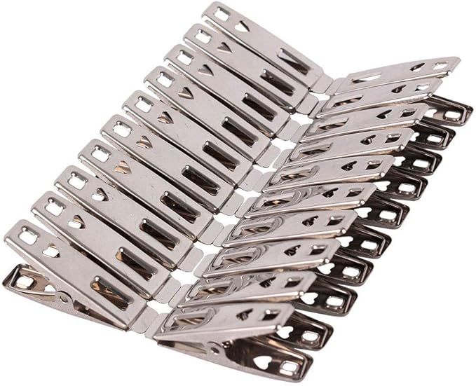 80 Pack Heavy Duty Stainless Steel Clothes Pins, Non-Slip Rubber Coated Clothespins, Metal Laundry Pegs for Outdoor Clothesline, Towel, Sock, Food Sealing, Photos, Home Kitchen Travel Office