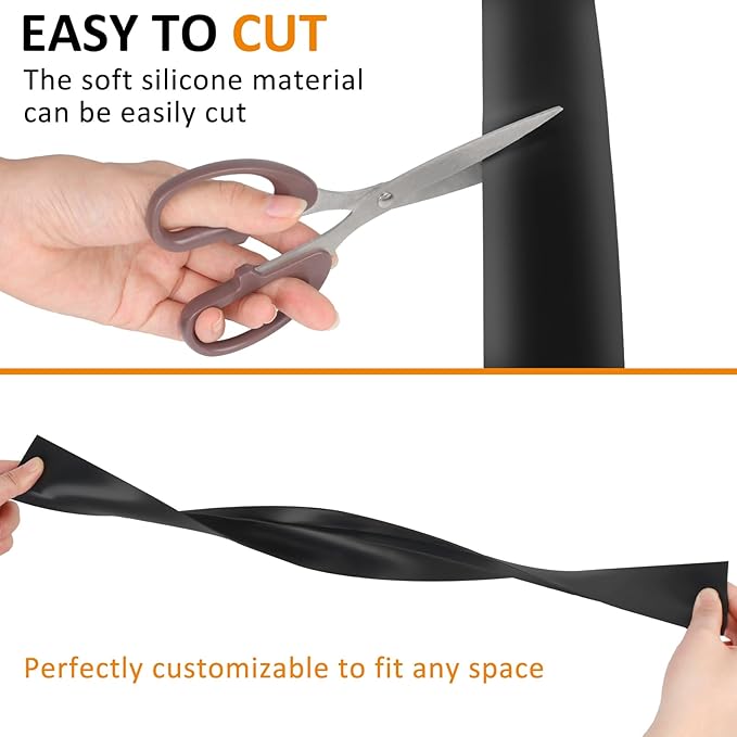 2 Pack Silicone Stove Counter Gap Covers, Heat Resistant Stove Gap Filler, 21 Inch Black Stove Guard for Counter, Easy to Clean