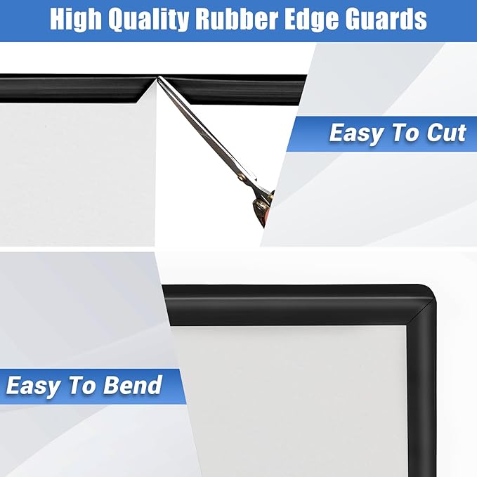 Big Size Rubber Edge Trim, 2-1/2 inches Self-Adhesive U Channel Edge Protector for Woods, Flexible U Shaped Peel and Stick Edge Banding, Edge Guard, Fit 2.5"(63mm), 20Ft, Black