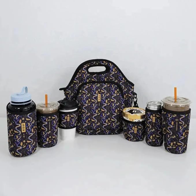 Sok It JavaSok Iced Coffee & Cold Soda Insulated Neoprene Cup Sleeve (Celestial Slither, Medium: 22-28oz)